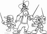 Musketeers Mickey Goofy Mouse Papan sketch template