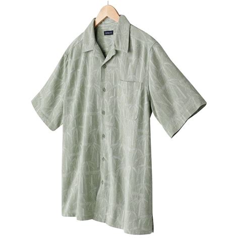 croft barrow mens tropical casual button front shirt or top size extra