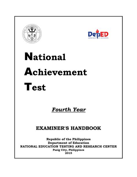 nat examiners handbook year   national achievement test fourth