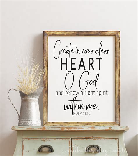 create    clean heart  god  renew   spirit etsy