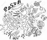 Italian Food Pasta Getdrawings Drawing sketch template