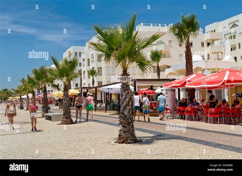 quarteira resort  seafront promenade algarve portugal stock photo alamy