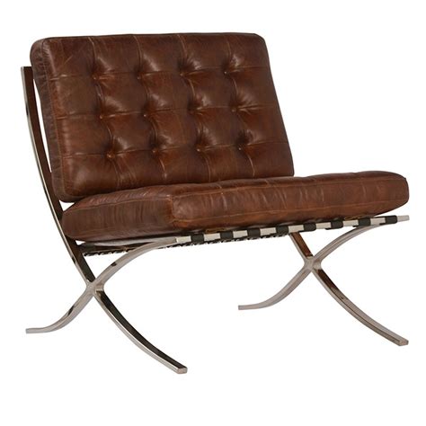 barcelona antiqued brown leather lounge chairs zin home