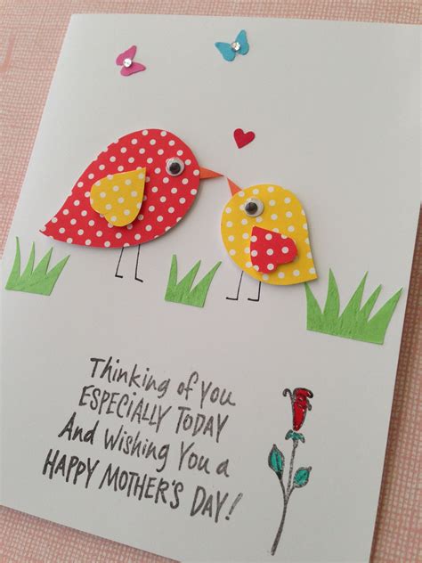 cute birdie mothers day card cheries handmade cards exhibition