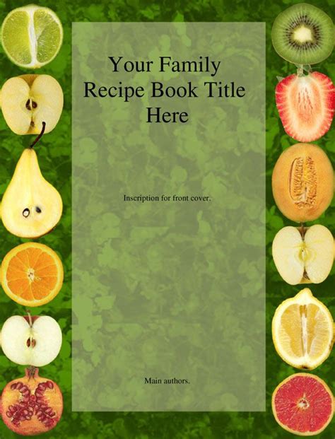 recipe book cover templatesour family cookbook  memory   late