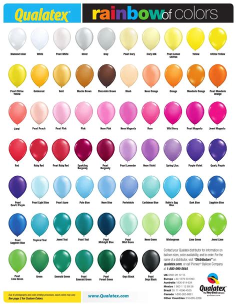 rainbow  colors chart   pioneer balloon company issuu