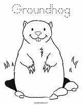 Groundhog Coloring Pages Printable Kids Sheets Preschool Print Twistynoodle Groundhogs Color Outline Tracing Ground Sheet Hog Template Crafts Puppet Noodle sketch template