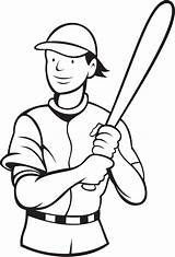 Coloring Baseball Pages Batter Print Drawing Batting Player Stance Sports Swinging Printable Color Adults Playing Getcolorings Getdrawings Games sketch template