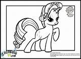 Pages Pony Rarity Little Friendship Coloring Magic Getcolorings sketch template