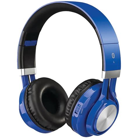 ilive iahbbu bluetooth wireless headphone  microphone blue