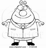 Boss Cartoon Chubby Businessman Clipart Cory Thoman Outlined Coloring Vector 2021 sketch template