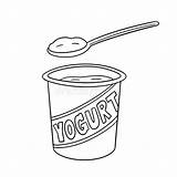 Yogurt Yaourt Vettore Insieme sketch template
