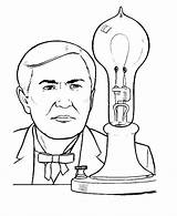 Edison Thomas Inventions Drawing Coloring Pages Kids Printable Drawings Color Bulb Light Fair Worlds Themes History Paintingvalley sketch template