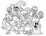 Halloween Monsters Coloring Coloringcrew sketch template