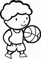 Coloring Basketball Little Boy Pages Game Cute Playing Cartoon Printable Clipart Cliparts Colouring Girl Kids His First Library Popular sketch template