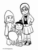 Coloring Despicable Pages Margo Agnes Edith Gru Kyle Printable Drawing Kids Minion Color Fun Clipart Colouring Unicorn Print Characters Girls sketch template