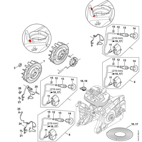 stihl ms  chainsaw ms    parts diagram ignition system
