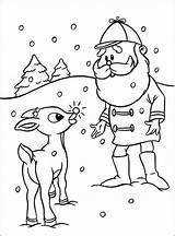 Rudolph Nosed Frosty Snowman sketch template