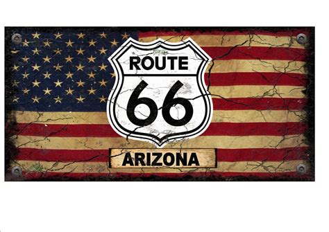 route  arizona sign reproduction vintage style route  road sign wall plaque  rooshty beach