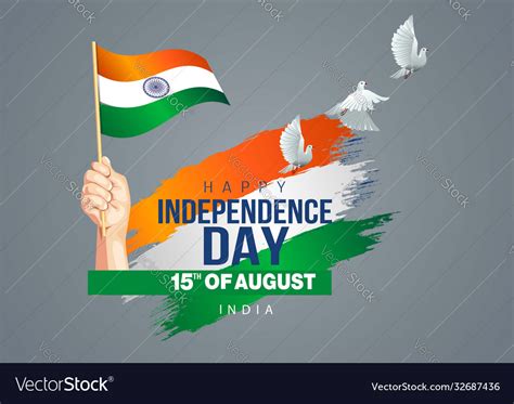 happy independence day india 15th august greeting vector image