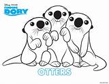 Dory Coloring Finding Otters Simple Kids Pages Print sketch template
