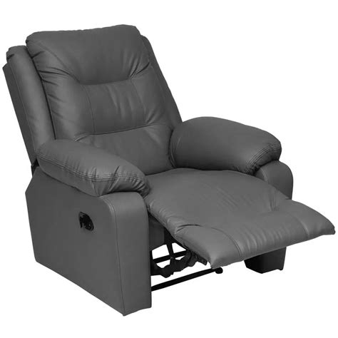 single seater  seat recliner sofa  premium leatherette grey gkw