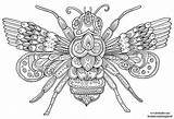 Coloring Bees Mandalas Bumble Zentangle Bumblebee Malvorlagen Insect Orig12 Ausmalen Welshpixie Guardado sketch template