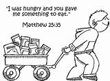 Hungry Feed Coloring Least These Feeding Bible Kids Matthew 25 Helping Others When Unto Did Food Eat Partner Righteous Lord sketch template