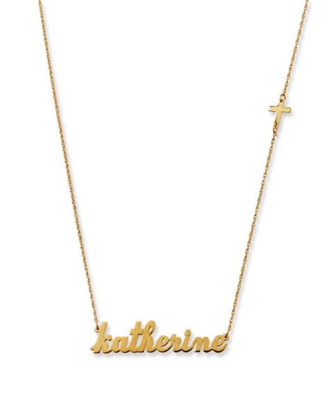 Jennifer Zeuner Abigail Personalized Cross Necklace In Metallic Lyst