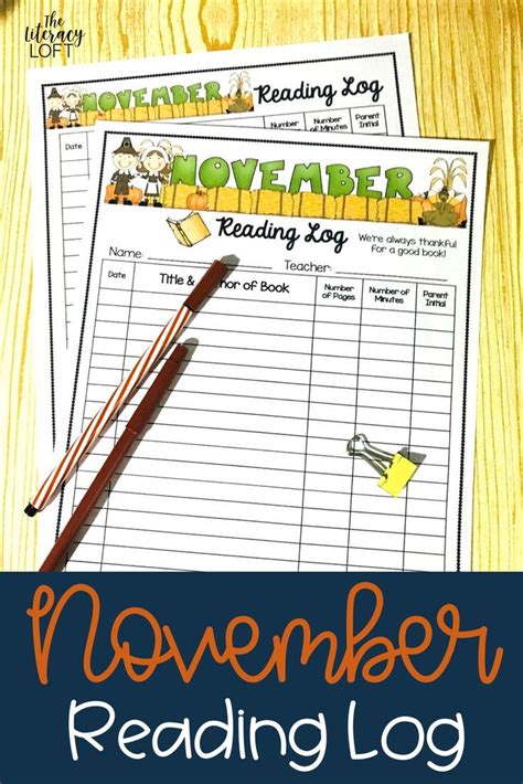 november reading log  printable  november reading log worksheet