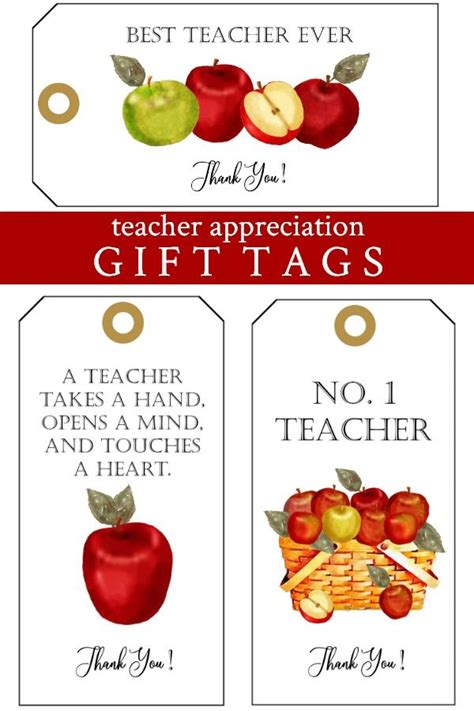 teacher   gift tags  printable  gift tags