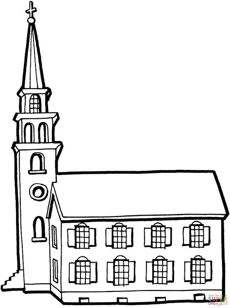 church  tower coloring page  printable coloring pages