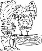 Coloring Funny Spongebob Gary Dinokids Pages Topcoloringpages Print Close sketch template