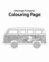 Busje Bus Colouring Hippie sketch template