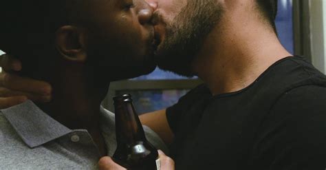 men couple kissing each other · free stock video