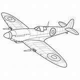 Spitfire Simple Fiverr Aircraft Supermarine Haritha Kh Sketching Lineart sketch template