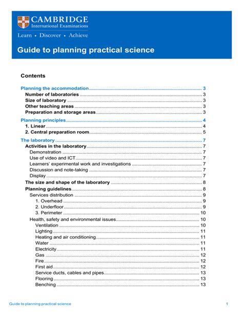 guide  planning practical science