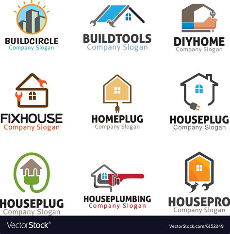housing logos compilation royalty  vector image