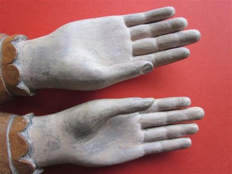 amazing    kindpair  antique folk art hand carved wood victorian hands