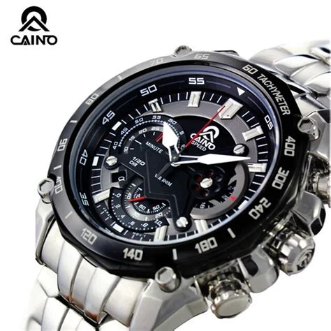 caino men sports watches chronograph date  waterproof luxury top