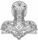 Hammer Thor Thors Norse Viking Drawing Tattoo Nordic Leather Drinking Horns Ancient Bone Jewelry Symbols Wodenswolf Tattoos Getdrawings Vikings Horn sketch template