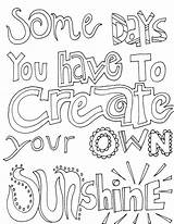Coloring Pages Sayings Quote Inspirational Via sketch template