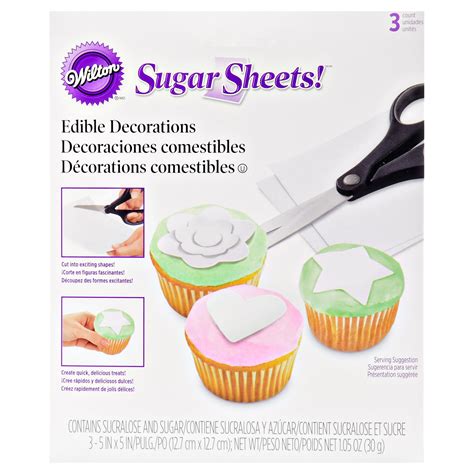 wilton white sugar sheets edible decorating paper  count walmart