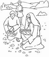 Coloring Pages Bible Moses School Sunday Story Manna Quail Visit sketch template