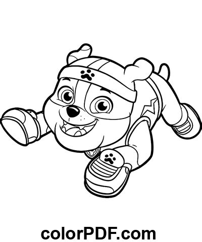 rubble running paw patrol coloring pages  books