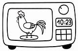 Microwave Coloring Chickens sketch template