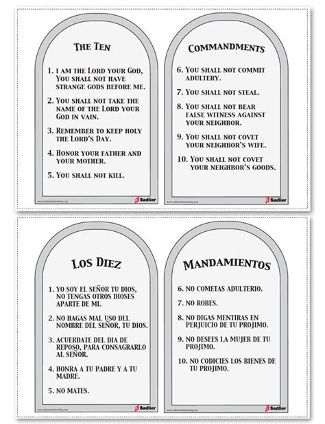 ten commandment sample printable sundayschoolist