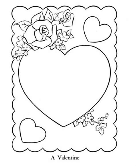 valentines day card coloring pages drawing  image