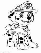 Patrol Paw Marshall Coloring Pages Printable Kids Print Puppy Drawing Book Coloriage Cartoon Sheets Patrouille Characters Da Dessin Skye Pat sketch template