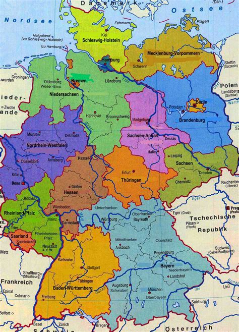 bundesrepublik deutschland bundeslaender karte